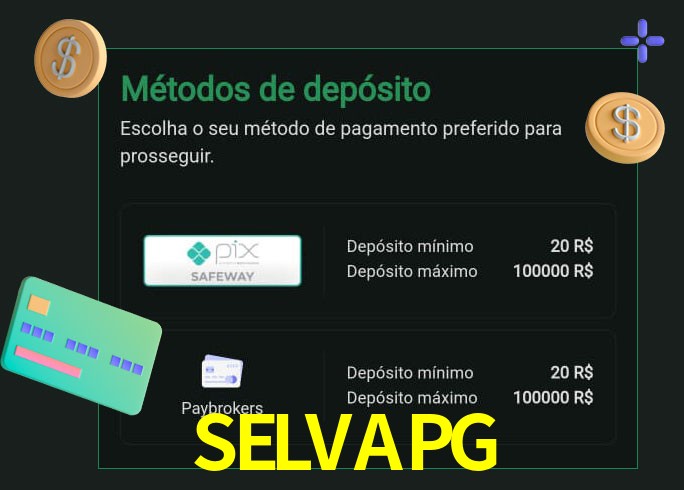 O cassino SELVAPGbet oferece uma grande variedade de métodos de pagamento